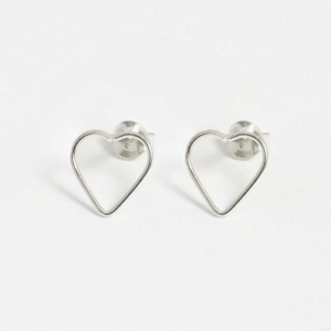 Sterling Silver Open Heart Studs